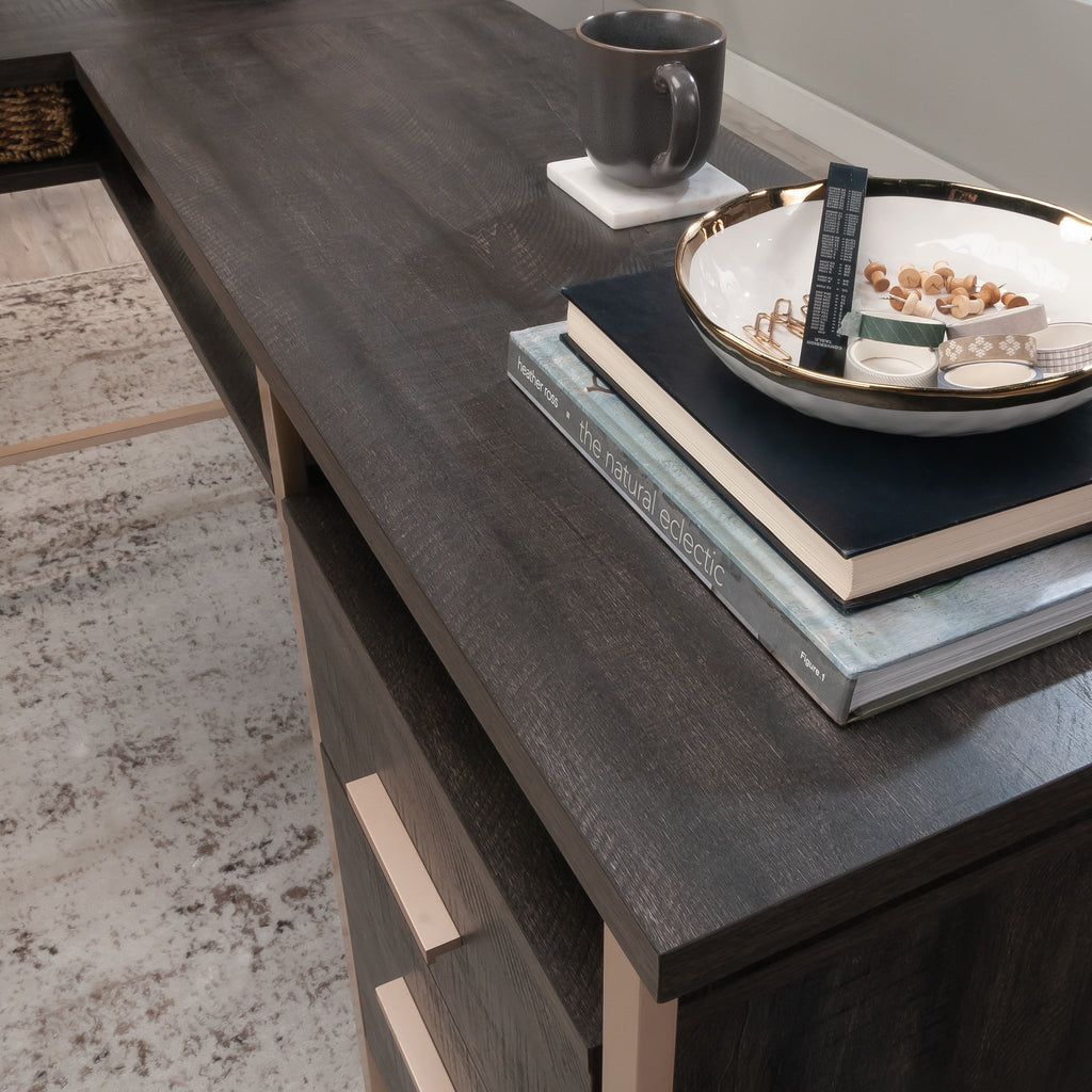 L-Shaped Desk, Black finish