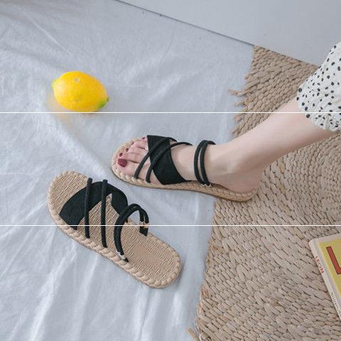 Women's Slip-On Flat-Bottomed Sandals for Outdoor Wear