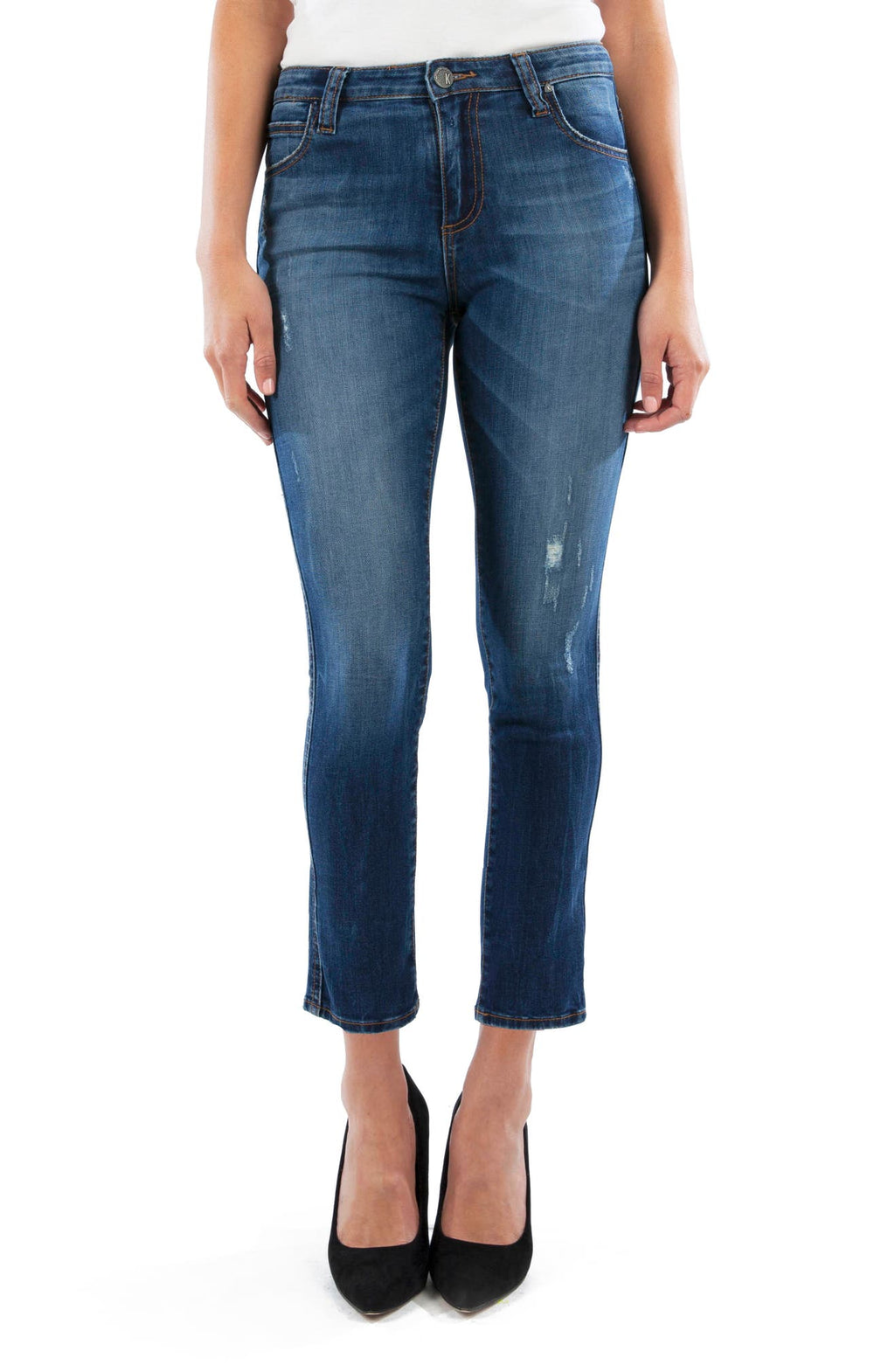 Kut from the Kloth Meghan High-Rise Ankle Cigarette-Leg Jeans