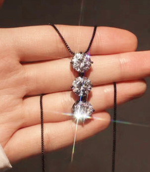 New Long Resin Crystal Pendant Sweater Necklace for Women