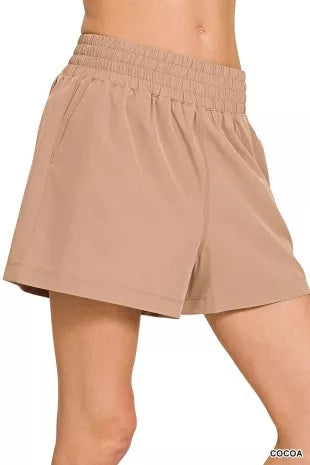 Zenana Soft Woven Lined Shorts With Pocket