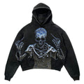 Obenie Halloween Y2K Hoodie Gothic Casual Alphabet Blast Print Pattern Skull Fashion Hoodie Men Harajuku Men Clothing (8LLarge)