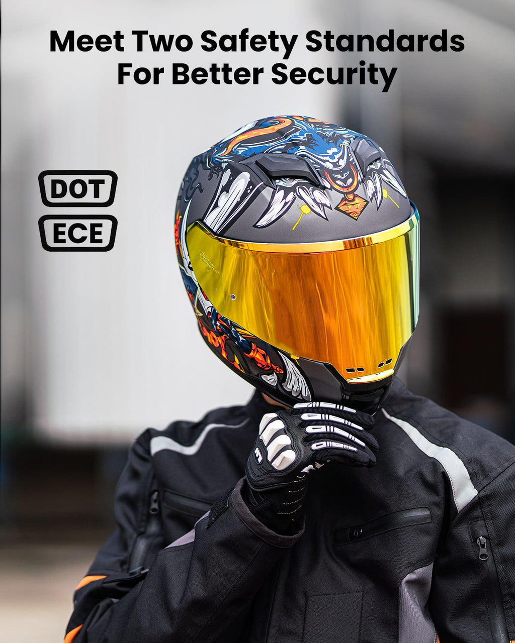 ILM Full Face Motorcycle Helmet Lightweight Fiberglass DOT ECE Model MF522P