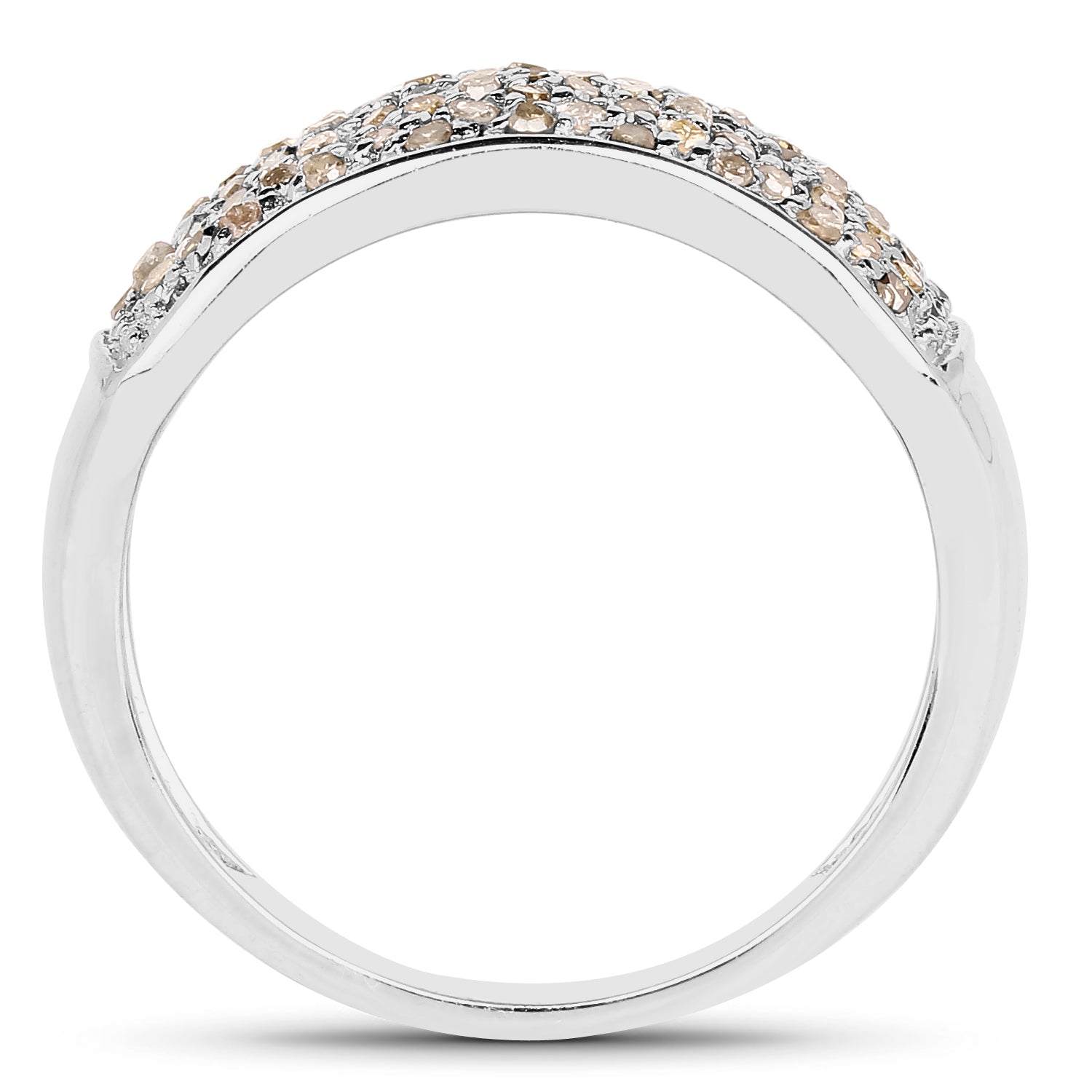 0.42 Carat Genuine White Diamond .925 Sterling Silver Ring