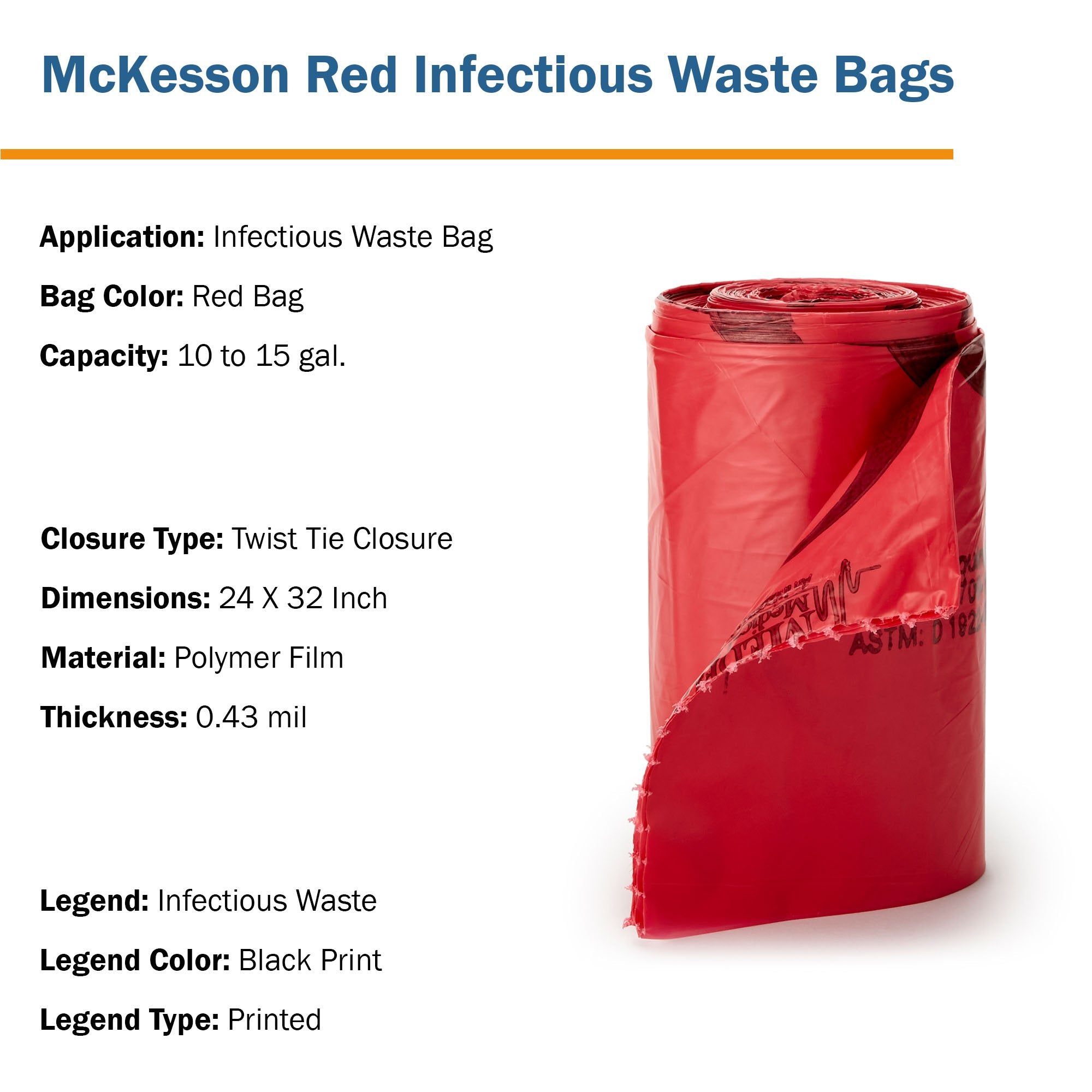 McKesson Infectious Waste Bag 03-4404