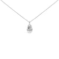 14K White Gold Diamond Accent Baby Shoe with Bow Pendant 18" Necklace (G-H Color, SI1-SI2 Clarity)