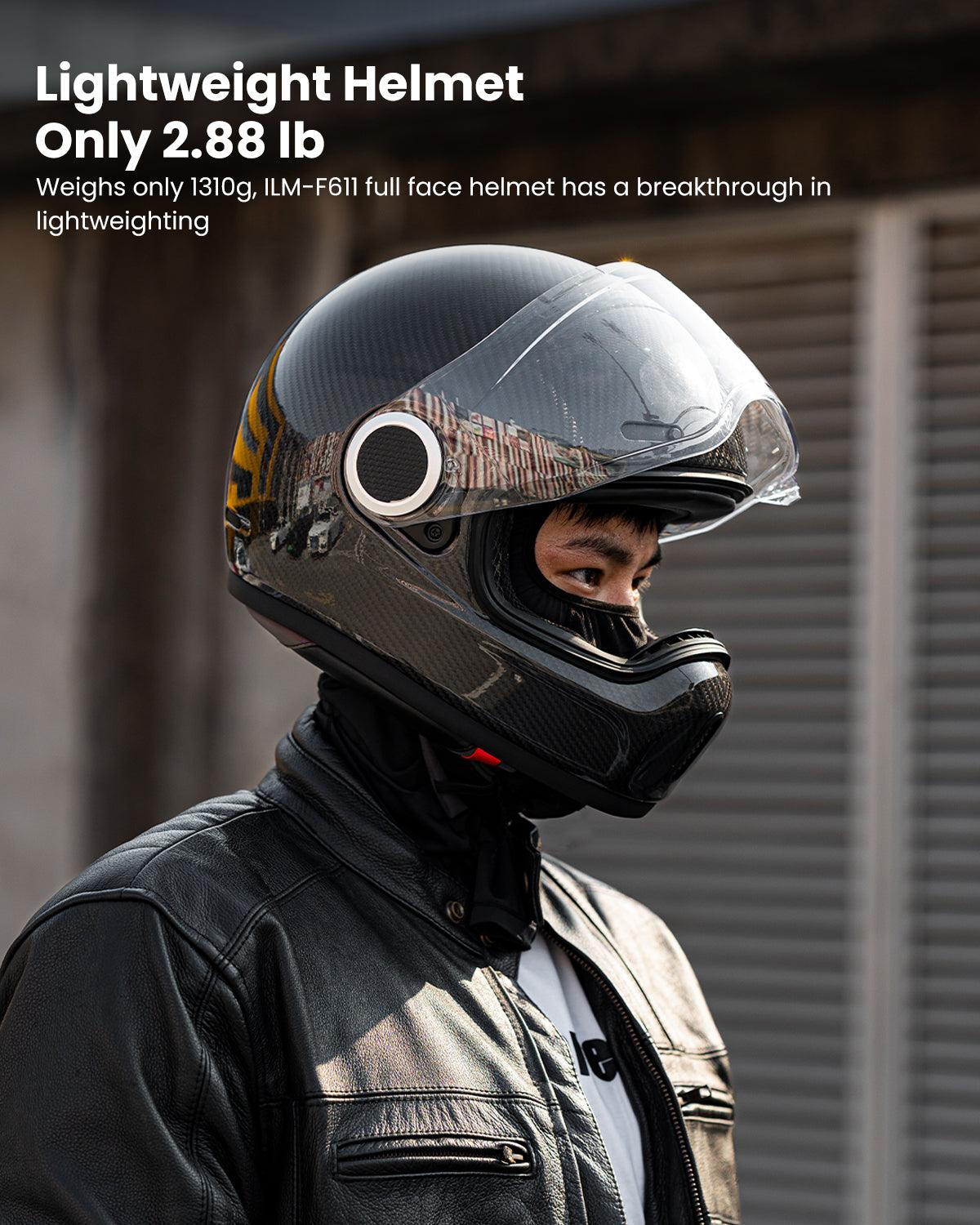 ILM Carbon Fiber Lightweight Motorcycle Helmets Full Face Retro Helmet Model F611
