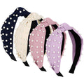 Jaciya Headbands for Women 4 Pack Pearl Headbands for Girls Knotted Headband for Women Non Slip Wide Fashion Head Bands Turban Hair Accessories