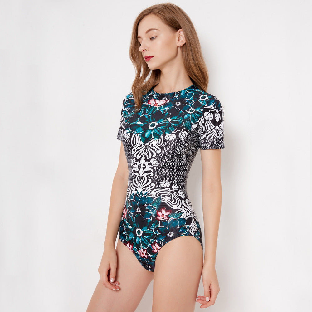New Women's Short Sleeve Surfing Swimsuit and Bikini