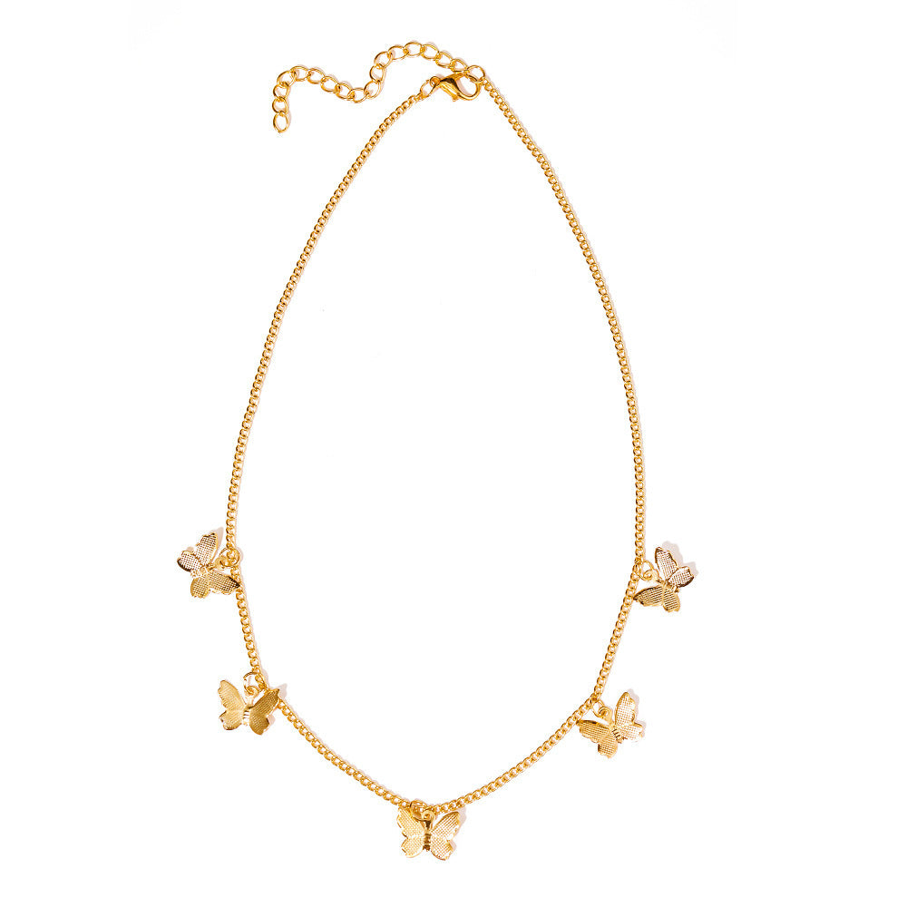 Elegant Geometric Butterfly Clavicle Chain Necklace