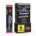 Pedialyte AdvancedCare Plus Electrolyte Powder with 33% More Electrolytes and PreActiv Prebiotics Strawberry Freeze Electrolyte Drink Powder Packets 0.6 Oz Pack of 6
