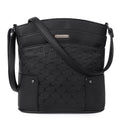 CLUCI Crossbody Bags for Women Leather Purse Travel Vacation Triple Pockets Vintage Handbags Shoulder Bags Black Pattern