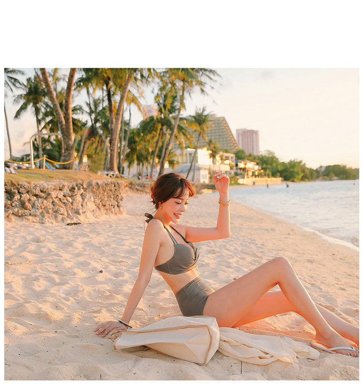 Korean 2020 New High-Waisted Bikini Swimwear Set