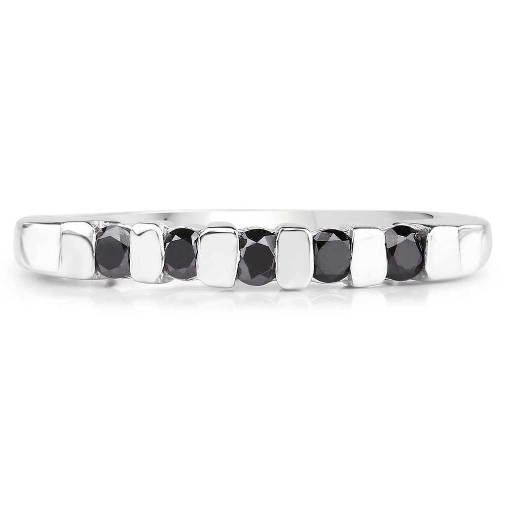 0.50 Carat Genuine Black Diamond .925 Sterling Silver Ring