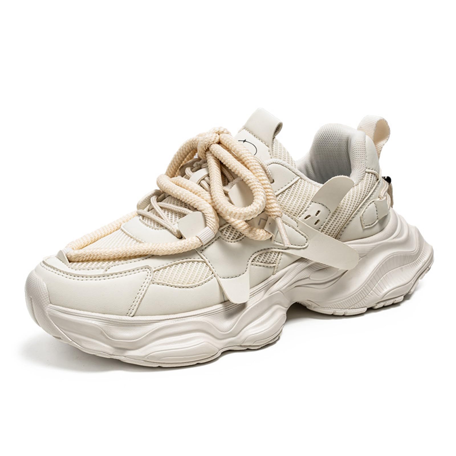 GSIGUL Mens Running Shoes Tennis Walking Shoes Athletic Gym Casual Shoes Fashion Sneakers for Men Beige Size 9