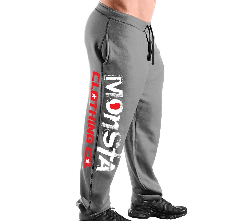 Monsta Clothing Co. Men Bodybuilding Workout (Sig-213) Fitness Gym SWPNTS (G:GY)
