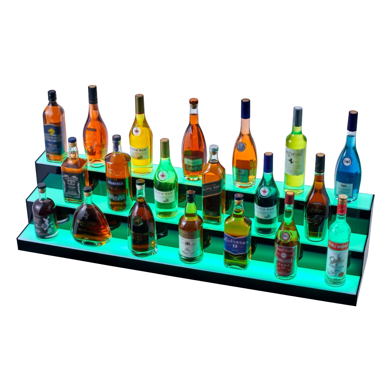 LED Lighted Liquor Bottle Display Bar Shelf RF & App Control 48' 3-Step