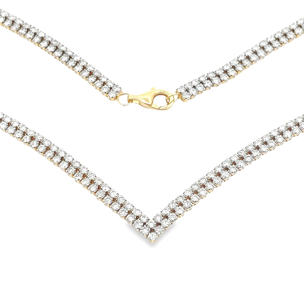 7.00ct Diamond Tennis Necklace 14KT Yellow Gold