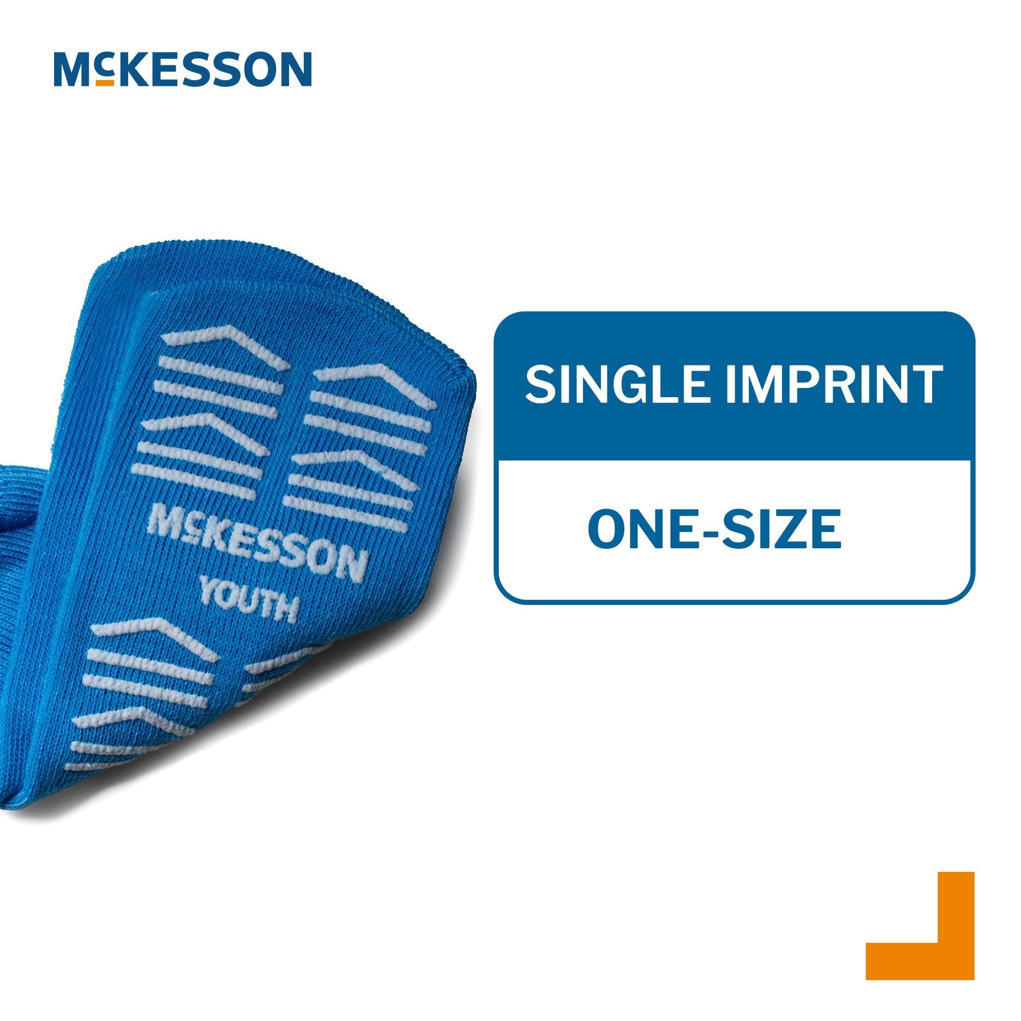 Slipper Socks McKesson Unisex Youth Single Tread Single Patient Use Light Blue 16-Y-3849