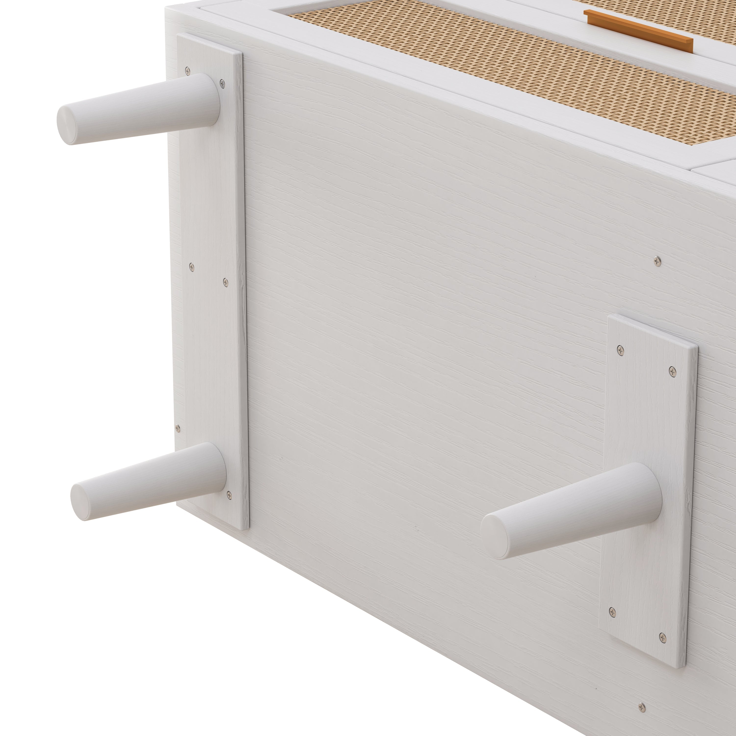 43.31'6-Drawers Rattan Storage Cabinet Rattan Drawer,for Bedroom,Living Room,White