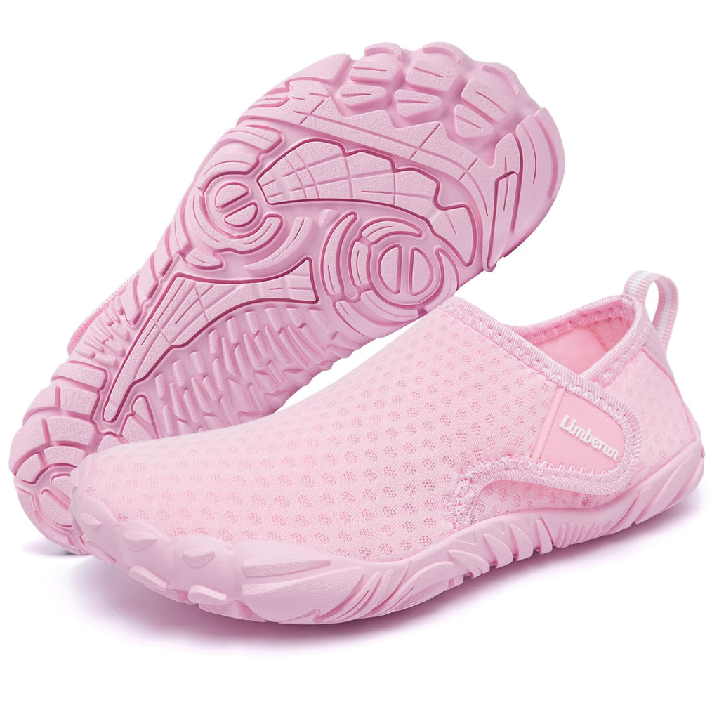 Limberun Kids Water Shoes for Girls Boys Swimming Shoes Kids Pool Shoes Kids Beach Shoes Youth Water Shoes Aqua Shoes for Kids Quick Dry Non-Slip Comfortable Pink 11.5