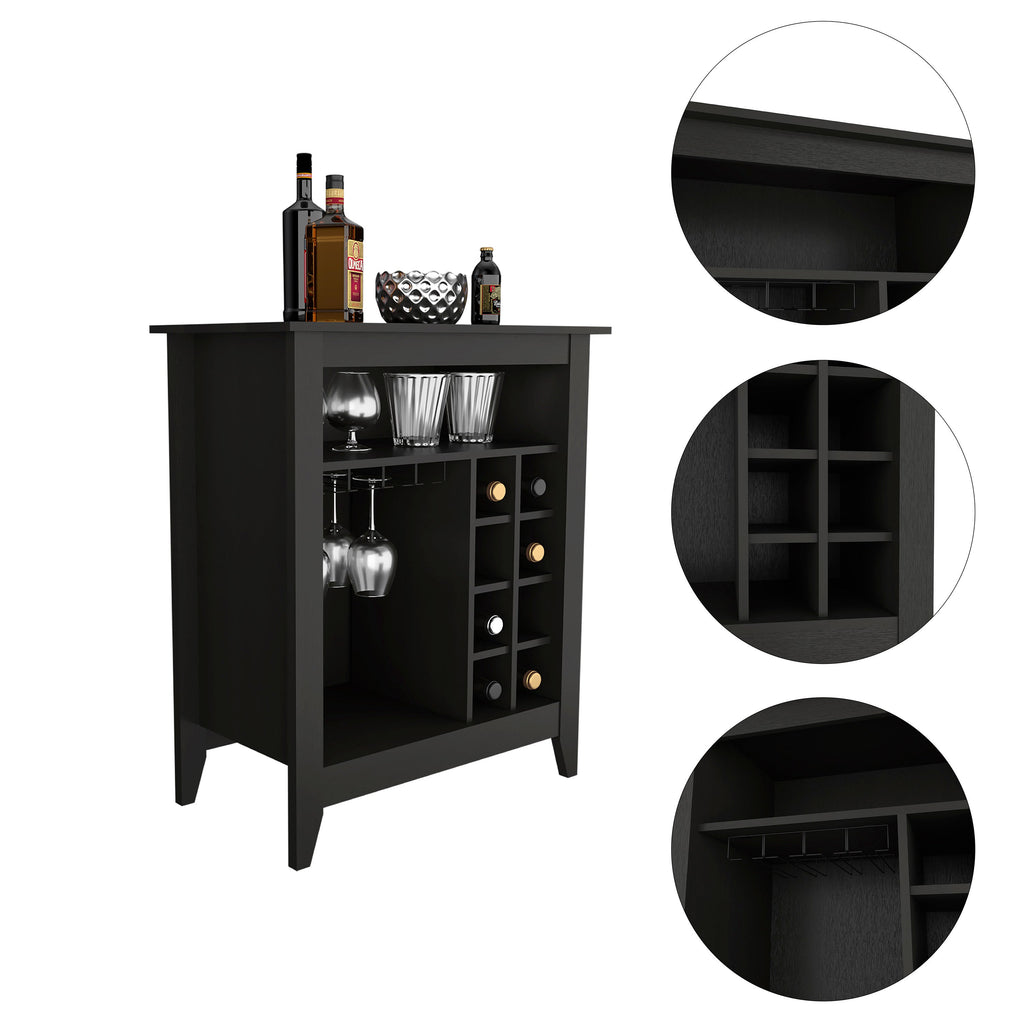 6-Bottle 1-Drawer 1-Shelf Bar Cabinet Wenge