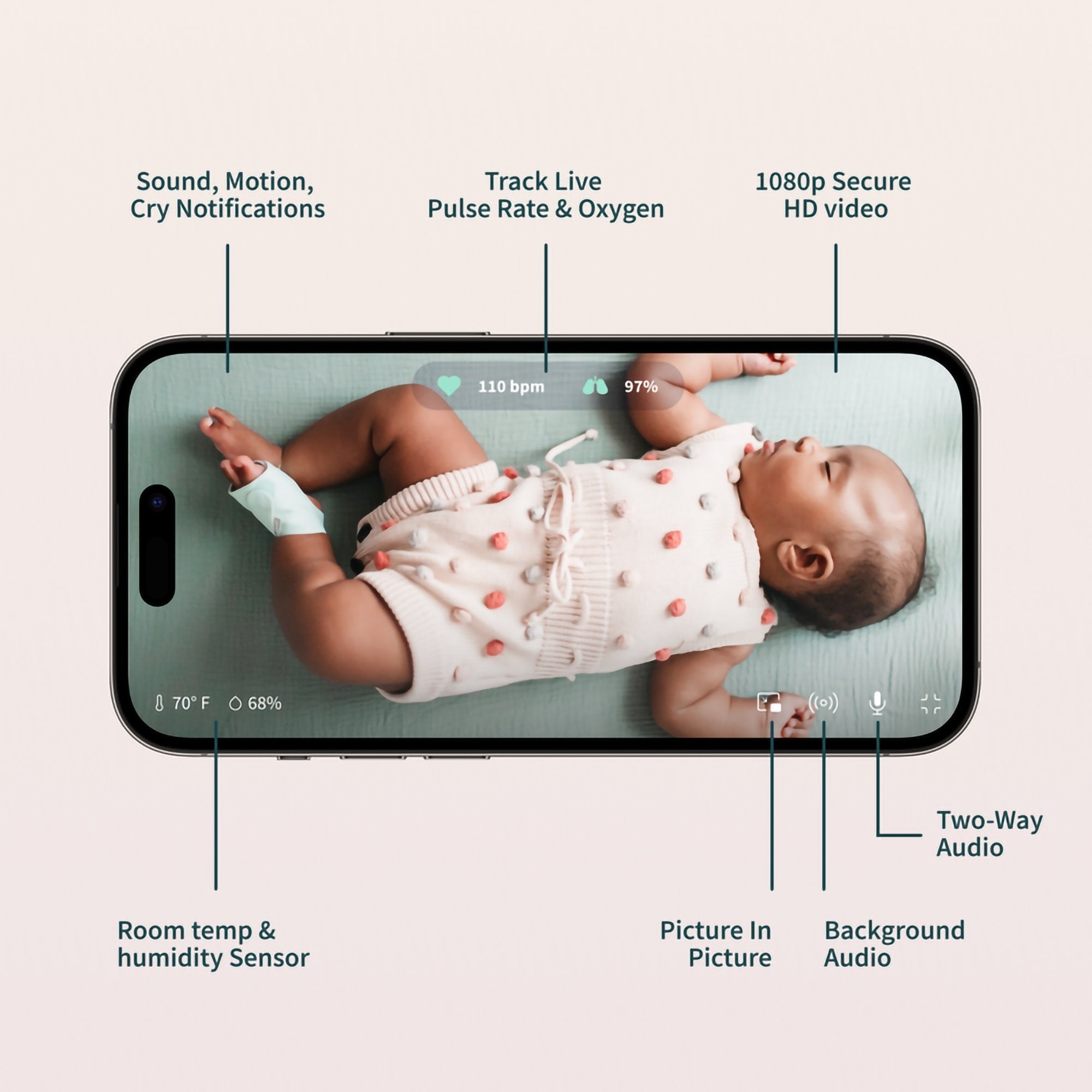 Baby Monitoring System Owlet® Dream Duo Bedtime Blue PS04N67BBK