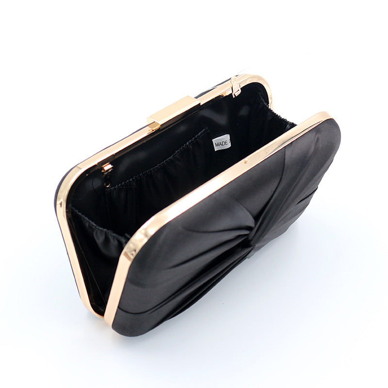 Handmade Silk Evening Clutch with Bow for Women