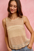 SO ME Crochet Lace Light Weight Sweater Vest