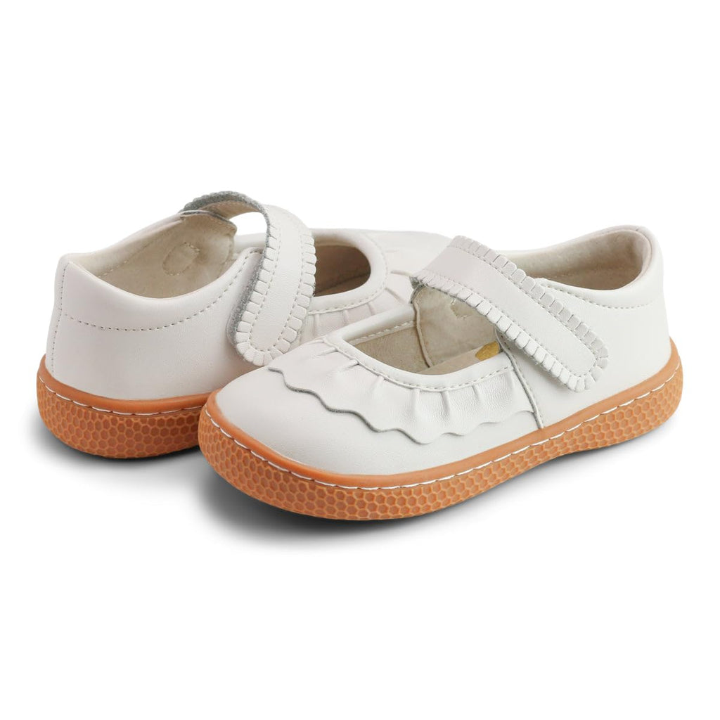 Livie & Luca Ruche Mary Jane Shoes for Girls - Oxford Girl Slip On Shoes - Uniform Shoes for Girls Girls Mary Jane Shoes for Baby Toddler Girl Dress Shoes - Safe Foot Growth Certified with