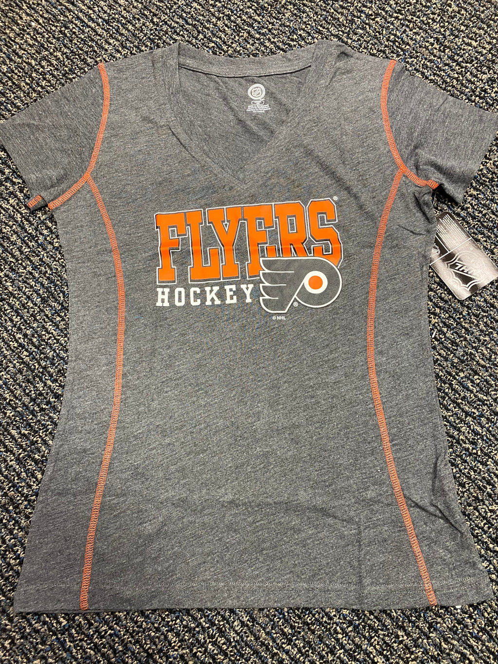 NHL Philadelphia Flyers Womens Poly V-Neck Tee, Small