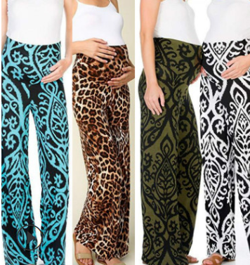 New Bohemian Print Leopard Wide Leg Pants for Women