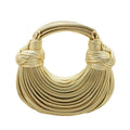 Tngan Women Woven Handbag PU Leather Satchel Creative Noodles Style Fashion Crossbody Bag Z-gold