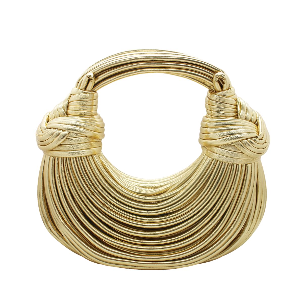 Tngan Women Woven Handbag PU Leather Satchel Creative Noodles Style Fashion Crossbody Bag Z-gold