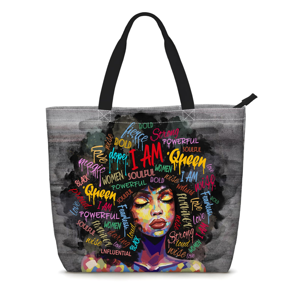 African American Tote Bags for Women Black Girl Magic Bags Black Shoulder For Work Gym Shopping Beach