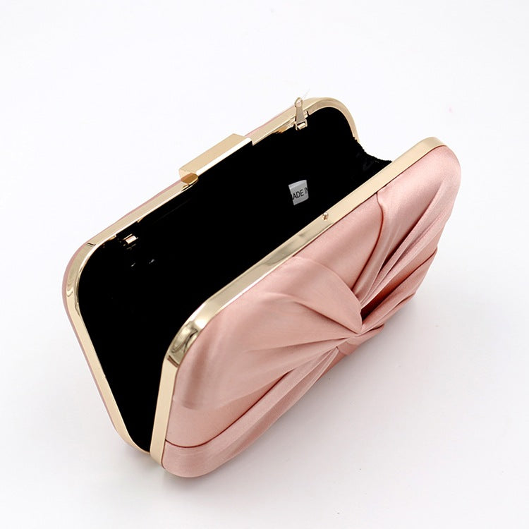 Handmade Silk Evening Clutch with Bow for Women
