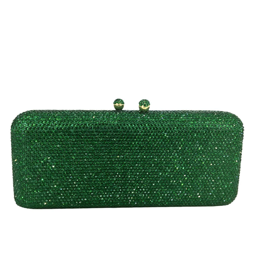 Boutique De FGG Green Evening Bags and Clutches Women Formal Crystal Clutch Handbags Wedding Rhinestone Clutch PurseMini
