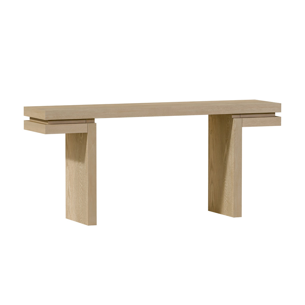 66' Extra Wide Real Wood Veneered Console Table, Minimalist Sofa Table Behind Couch for Entryway, Hallway, Living Room, Home Office, Distressed Oak