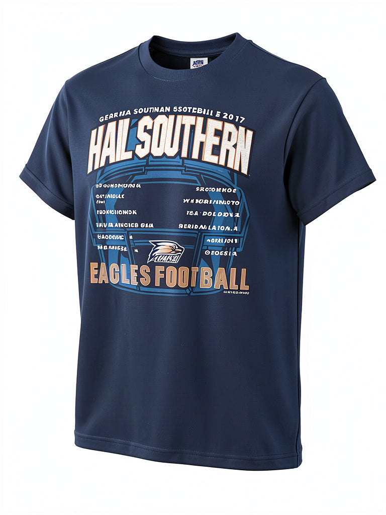 NCAA Football Schedule 2017 Short Sleeve Shirt Georgia Southern Eagles, Small