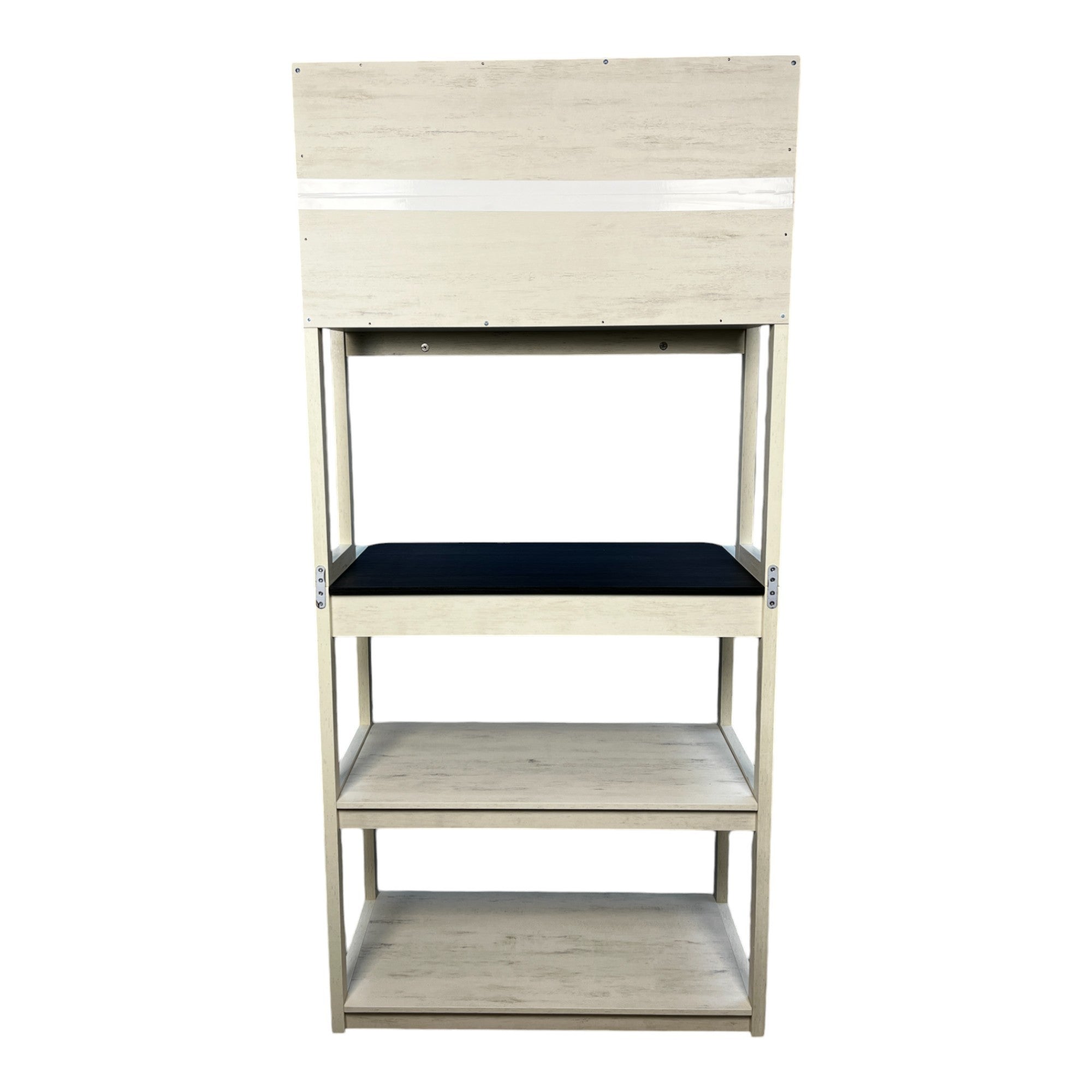 31.5' White and Black color 5-Tier Bakers Rack for Kitchen with Storage, Coffee Bar, Kitchen Shelves,  Microwave Stand