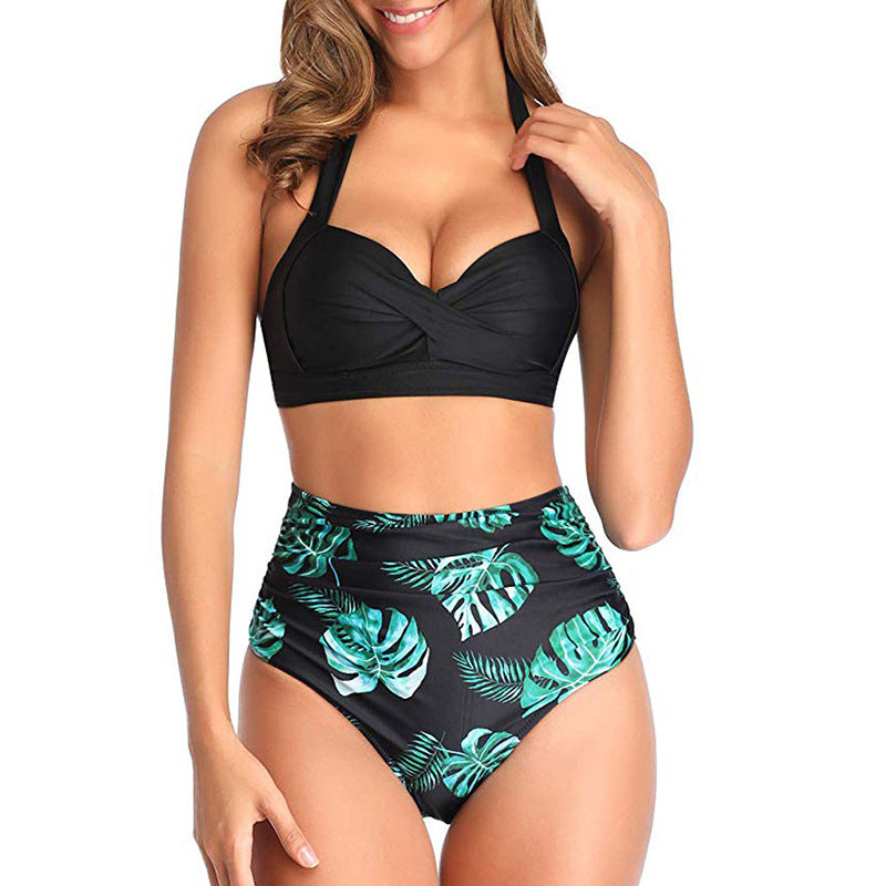 New High-Waisted Printed Bikini Swimwear for Wholesale