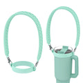 Nuovoware Water Bottle Handle Fit 8-40 oz Bottle Silicone Water Bottle Handle Strap Elastic Water Bottle Straps for Carrying Water Bottle Accessories for Walking Hiking Traveling Green