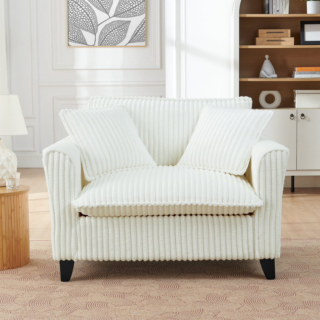 Lazy sofa chair, comfortable single-person sofa chair, with a backrest and soft seat cushion, having armrests on both sides, suitable for living room and bedroom - Beige