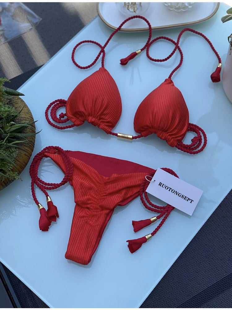 2022 New European Style Solid Color Bikini Wholesale