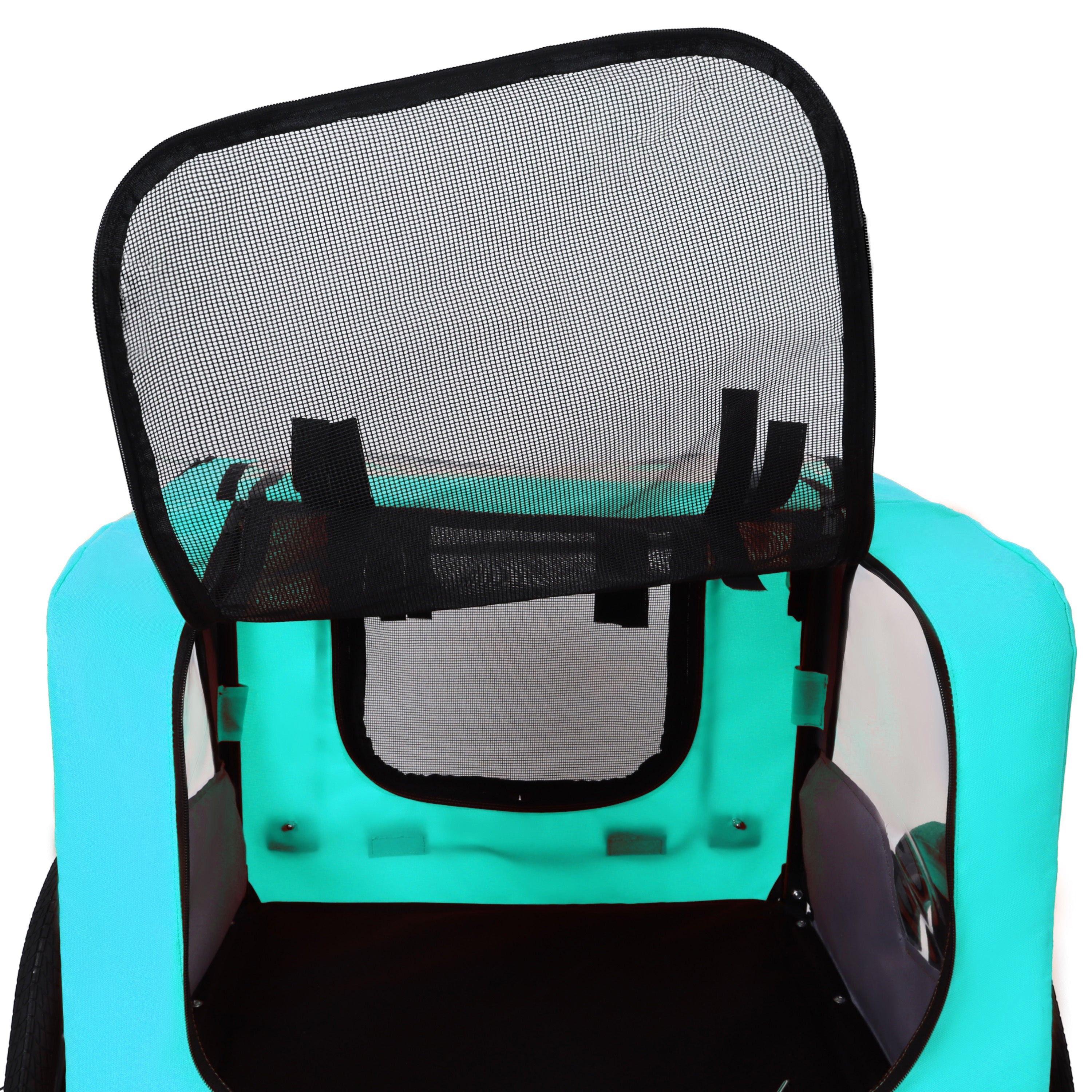Pet Bike Trailer Dog Cart for Bicycle, Suitable for Small and Medium Pets, Easy Folding Cart Frame, Quick Release Wheel, Non-Slip Floor, Internal Leash