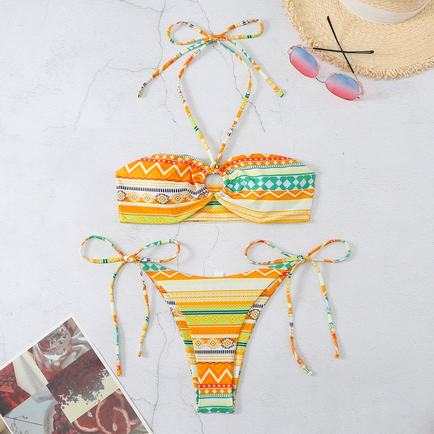 2024 New Geometric Print Women's Bikini Swimsuit