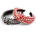 Tobeffect Plaid Knotted Headbands for Women and Girls Boho Checked Knot Head Bands for Womens Hair Non Slip Hairbands Checkered Hair Accessories
