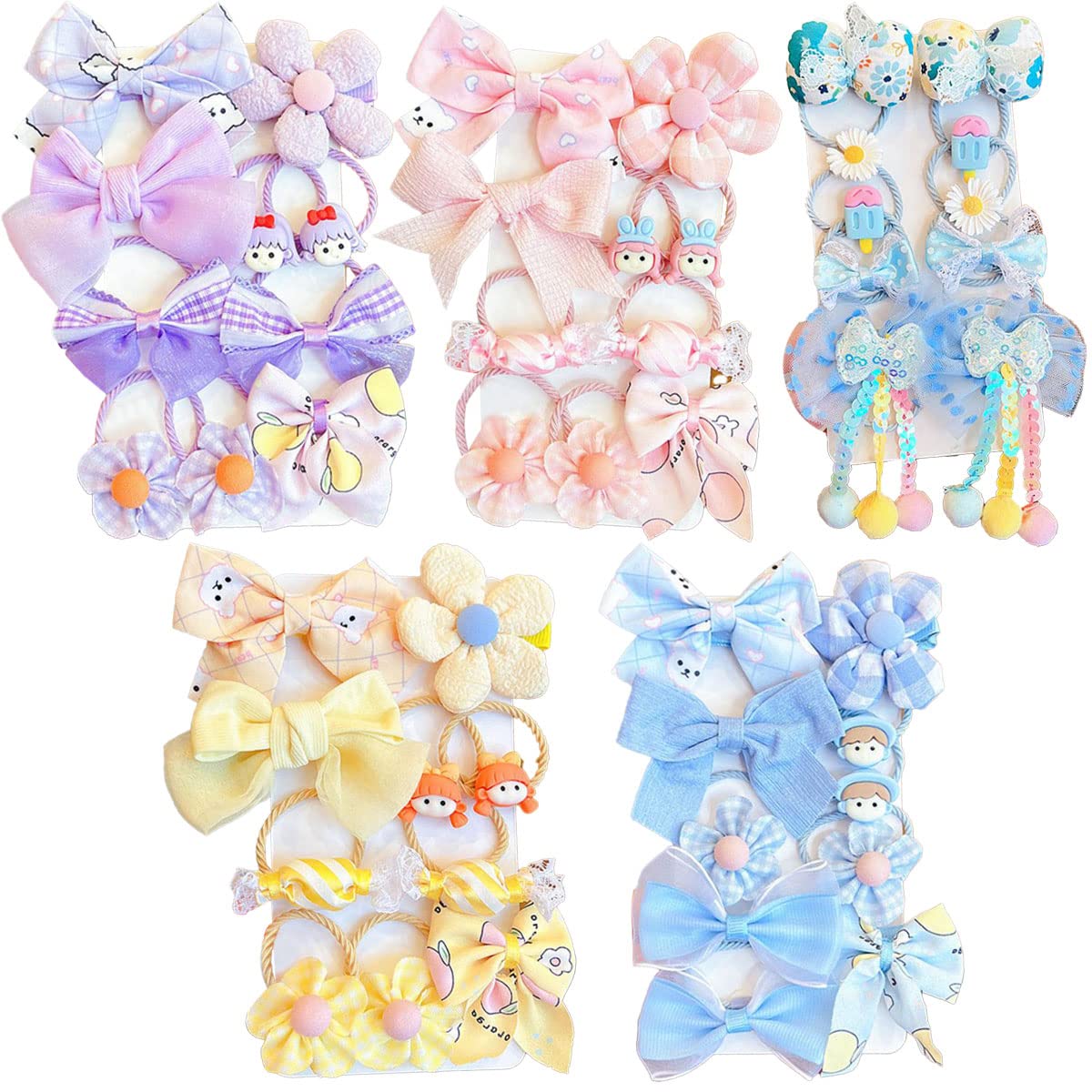 Likeggoad Cute Baby Hair Accessories - Colorful Elastic Ponytail Holders Candy/Cartoon/Bow/Flower Hair Ties for Infants and Girls (40 Pcs Random Color)