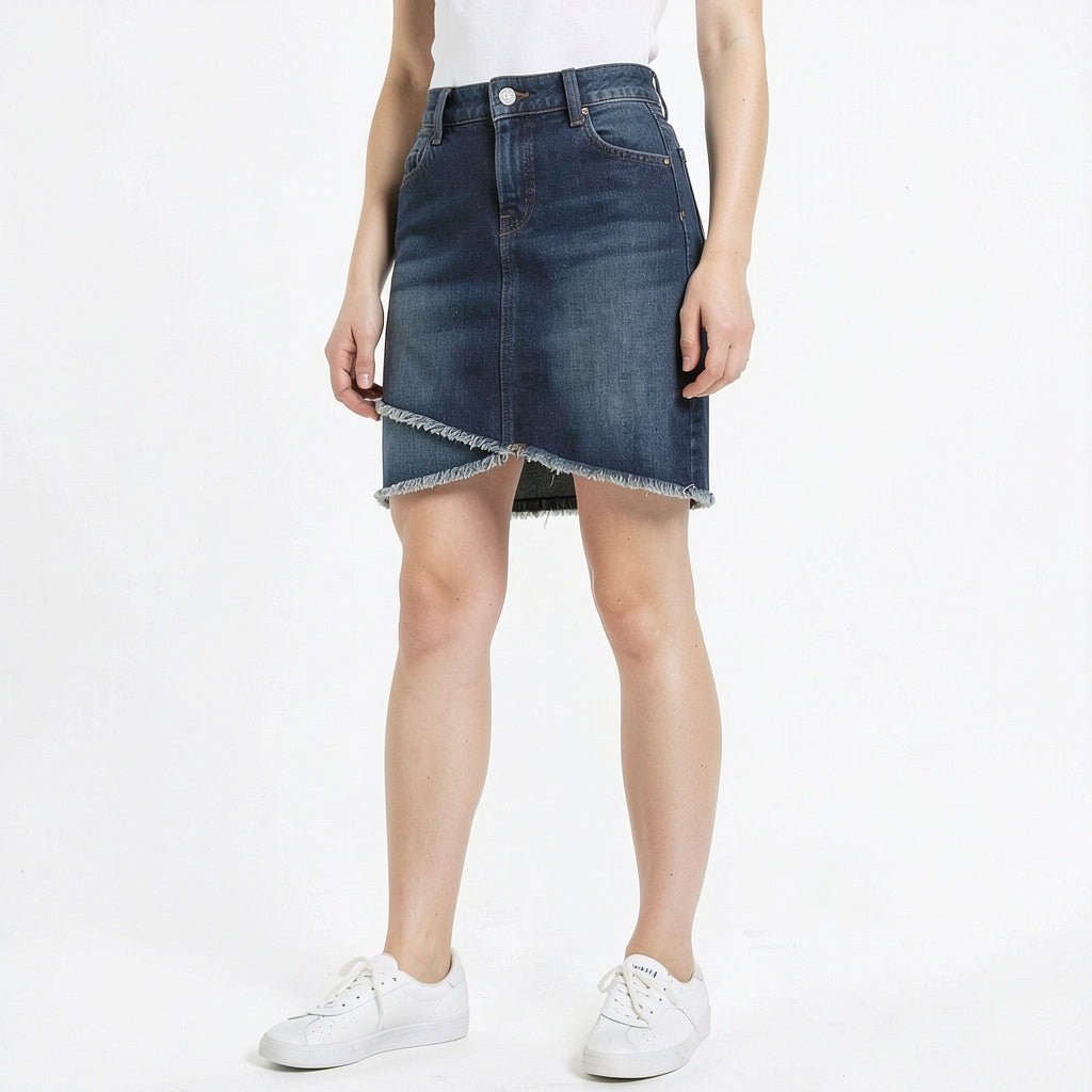 Inc Tulip-Hem Jean Skirt, Size 8