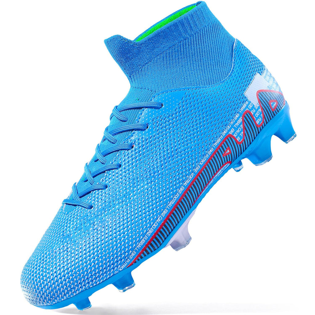 Ganal Hawk Unisex-Adult Soccer Cleats Mens Women Soccer Shoes Slip-On Lace Up Football Shoes Soccer Shoes Blue